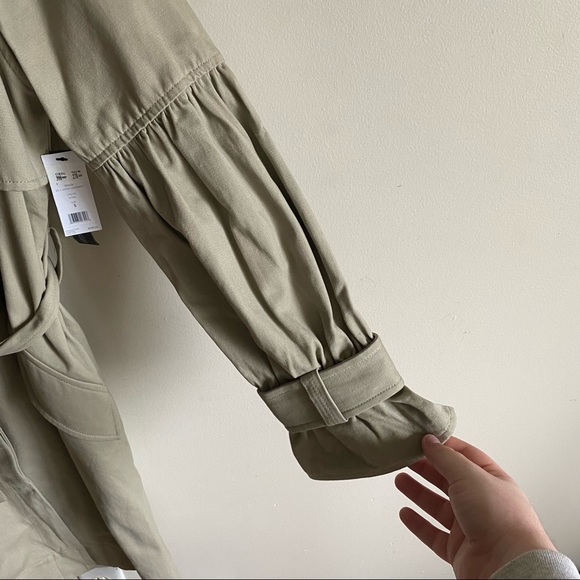 Joie Alwena Khaki Belted Long Cotton Trench Coat - Picture 5 of 9